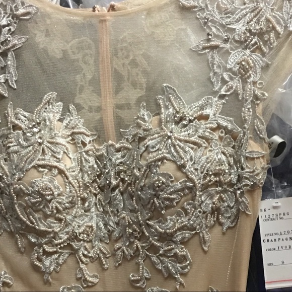 Rina DiMontella capsleeve embellished evening gown - Picture 4 of 4